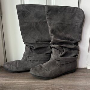 Gray Slouchy Boots
